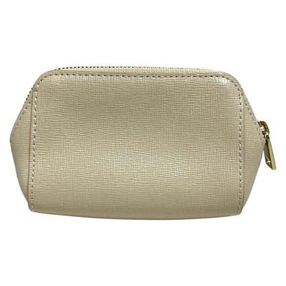 Auth FURLA - Beige Leather Pouch - Picture 3 of 7
